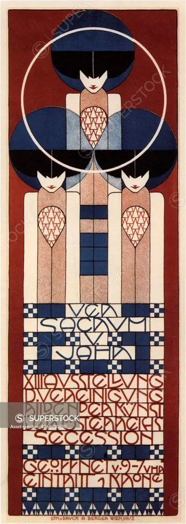 Poster for the Vienna Secession Exhibition by Moser, Koloman (1868-1918) / Private Collection / 1902 / Austria / Colour lithograph / Poster and Graphic design / Art Nouveau