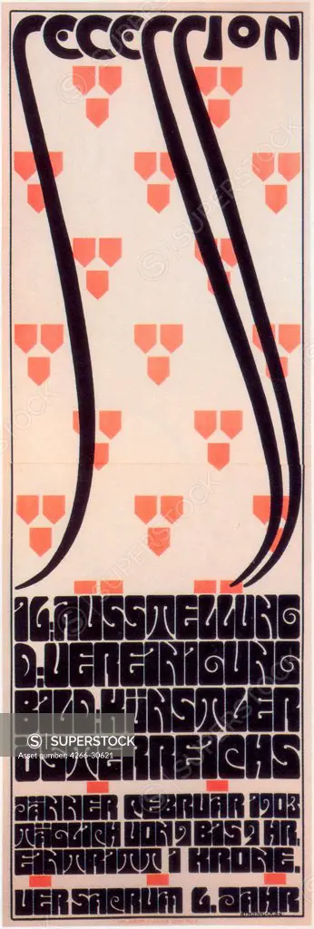 Poster for the Vienna Secession Exhibition by Roller, Alfred (1864-1935) / Private Collection / 1903 / Austria / Colour lithograph / Poster and Graphic design / Art Nouveau