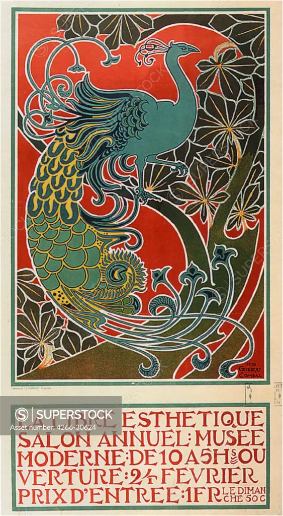 La Libre Esthetique by Combaz, Gisbert (1869-1941) / Private Collection / 1898 / Belgium / Colour lithograph / Poster and Graphic design / 74x33 / Art Nouveau