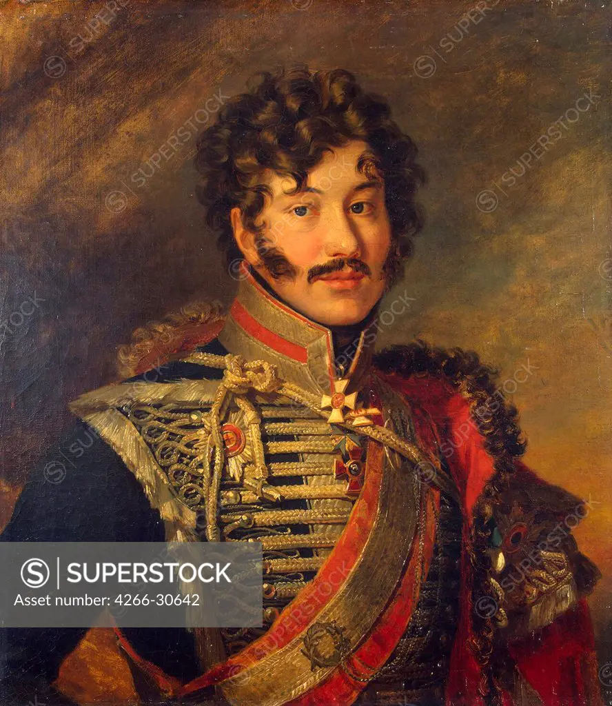 Portrait of General Sergey Nikolayevich Lanskoy (1774-1814) by Dawe, George (1781-1829) / State Hermitage, St. Petersburg / before 1825 / Great Britain / Oil on canvas / Portrait / 70x62,5 / Classicism