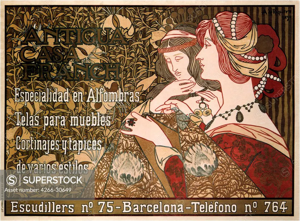 Antigua Casa Franch by Riquer Inglada, Alejandro de (1856-1920) / Private Collection / 1899 / Spain / Colour lithograph / Poster and Graphic design / Art Nouveau