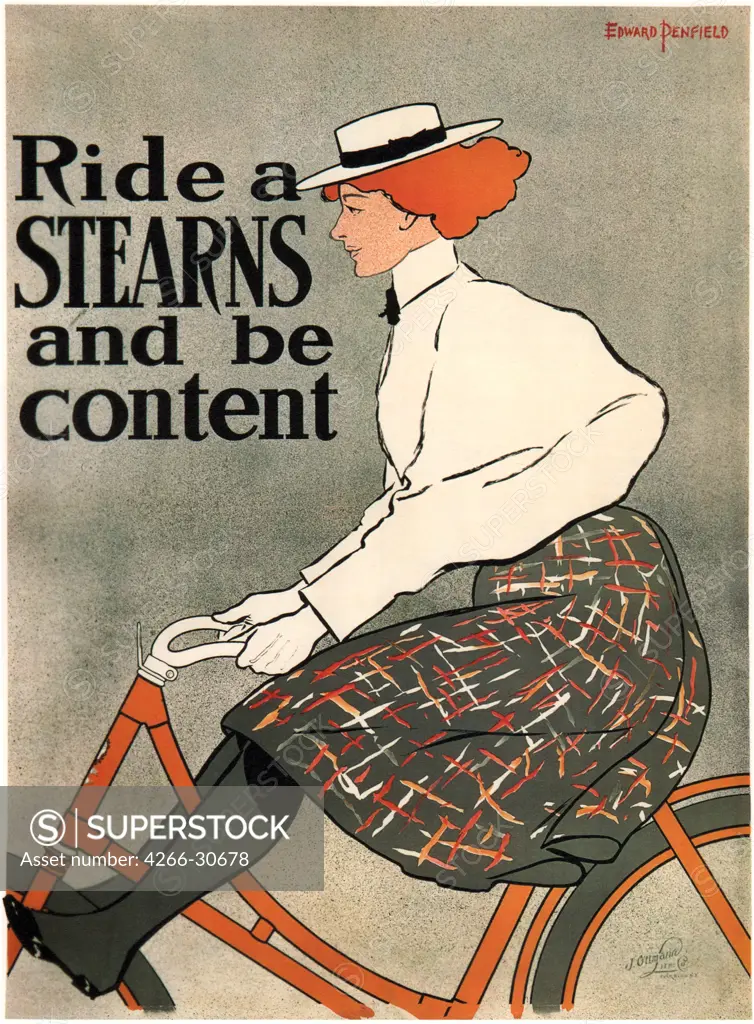 Ride a Stearns by Penfield, Edward (1866-1925) / Private Collection / 1896 / The United States / Colour lithograph / Poster and Graphic design / Art Nouveau