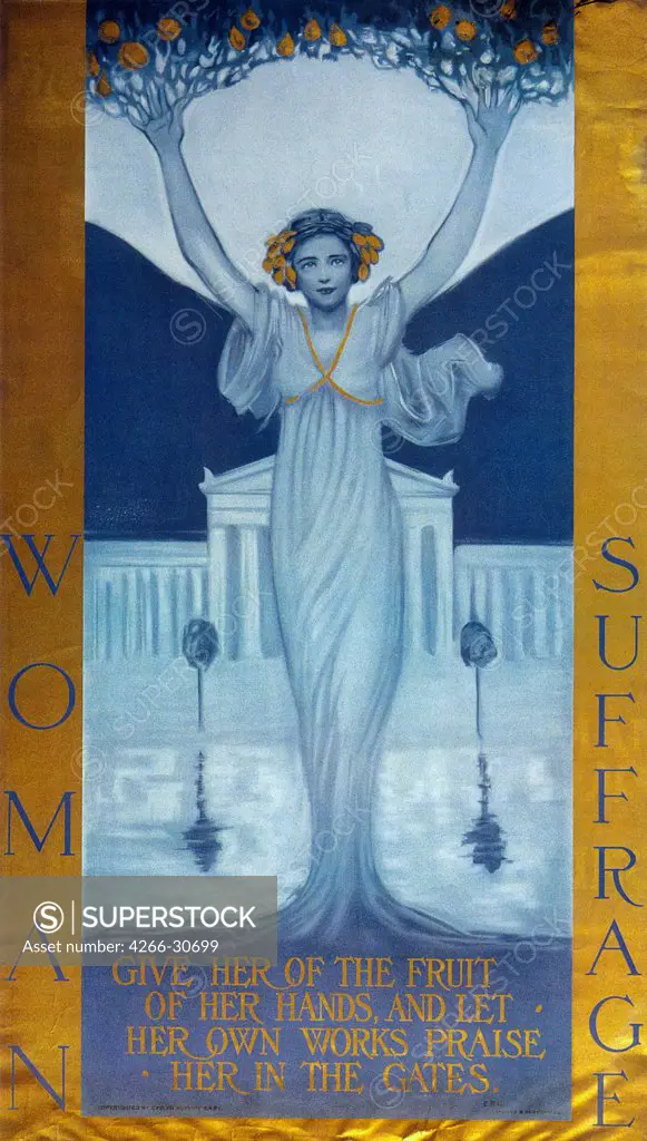 Woman suffrage by Cary (Rumsey), Evelyn (1855-1924) / Private Collection / c. 1905 / The United States / Colour lithograph / Poster and Graphic design / Art Nouveau