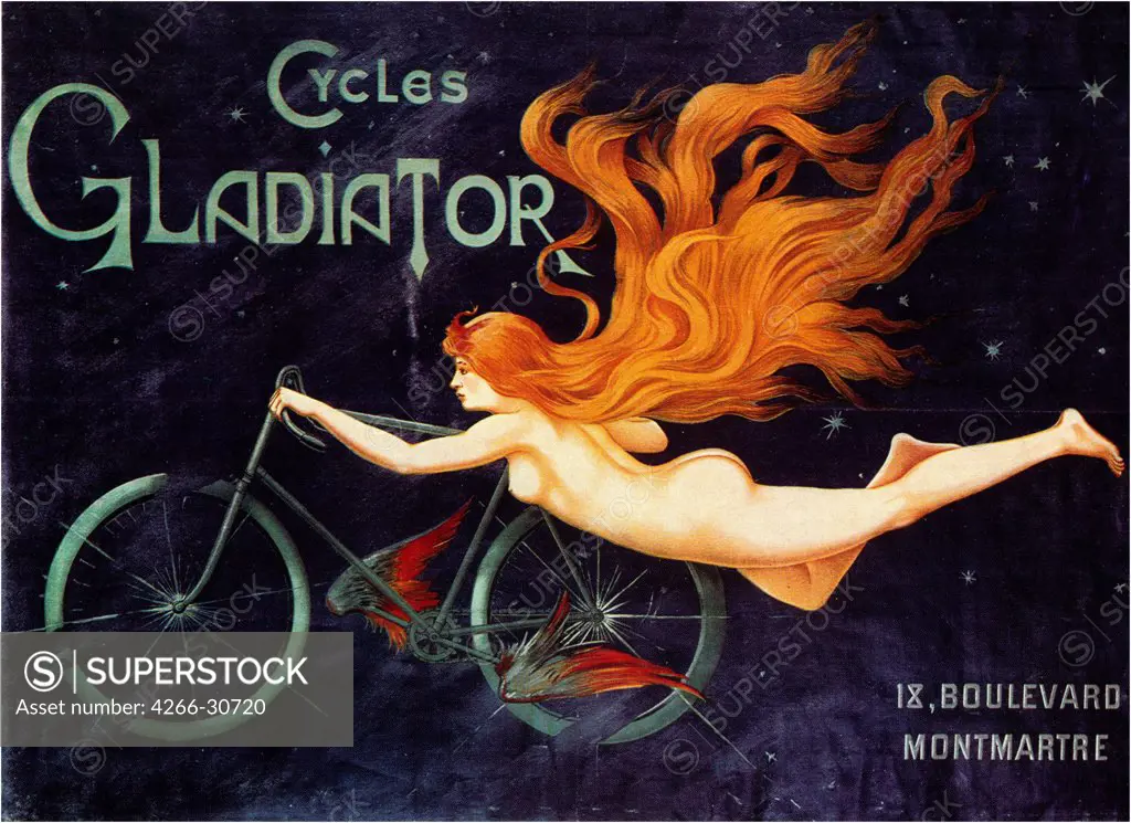 Gladiator Cycle Company by Massias, Georges (active ca 1900) / Private Collection / 1905 / France / Colour lithograph / Poster and Graphic design / Art Nouveau