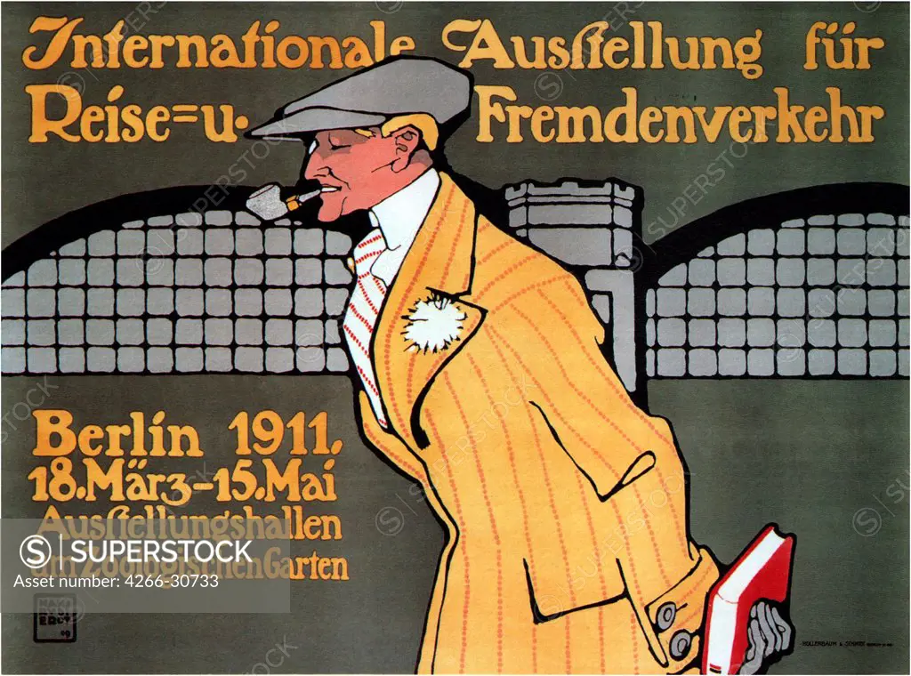 International Travel Exhibition, Berlin by Erdt, Hans Rudi (1883-1925) / Private Collection / 1911 / Germany / Colour lithograph / Poster and Graphic design / Art Nouveau
