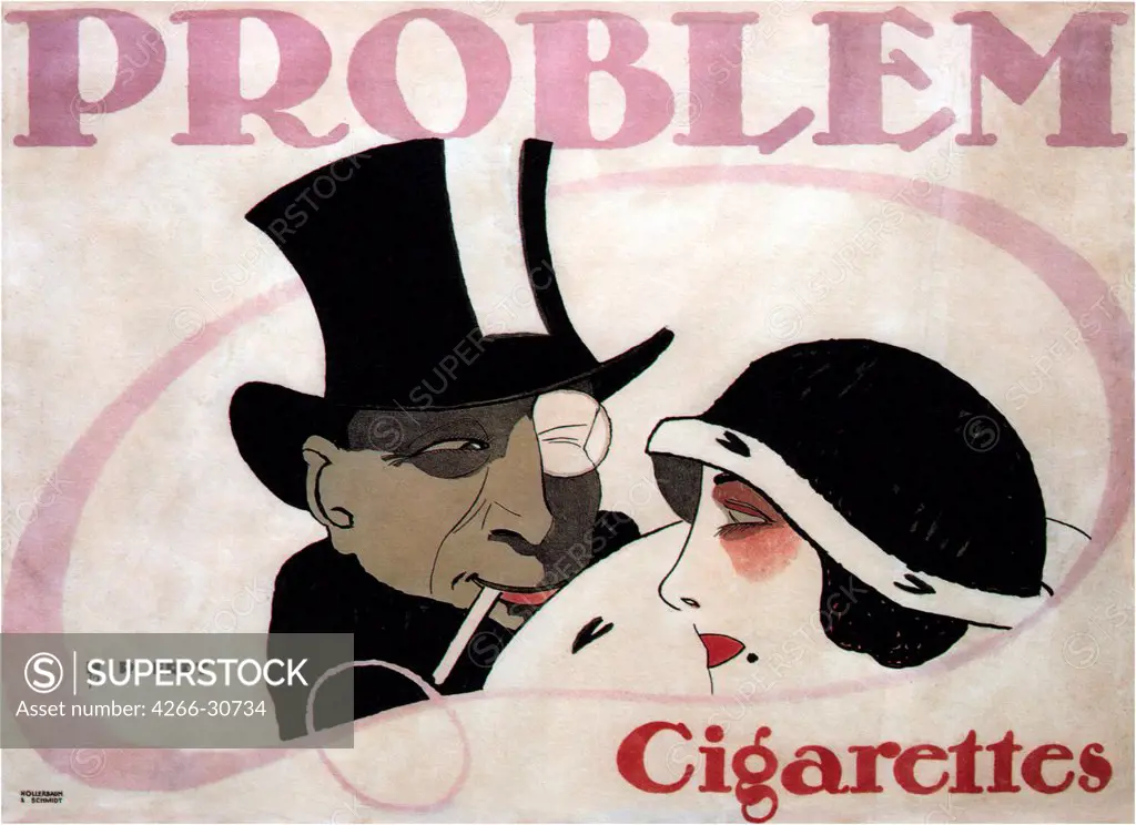 Problem Cigarettes by Erdt, Hans Rudi (1883-1925) / Private Collection / 1912 / Germany / Colour lithograph / Poster and Graphic design / Art Nouveau