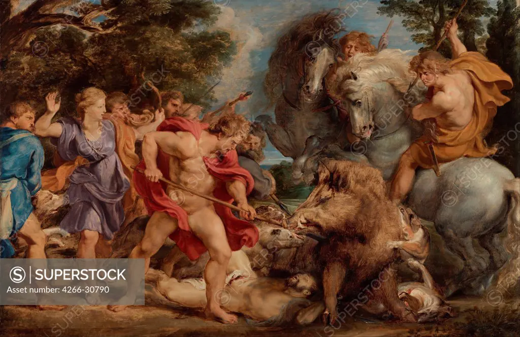 The Calydonian Boar Hunt by Rubens, Pieter Paul (1577-1640) / J. Paul Getty Museum, Los Angeles / c. 1612 / Flanders / Oil on canvas / Genre,Mythology, Allegory and Literature / 59,2x89,7 / Baroque