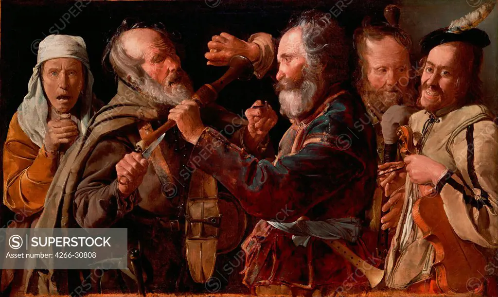 The Musicians' Brawl by La Tour, Georges, de (1583-1652) / J. Paul Getty Museum, Los Angeles / c. 1625-1630 / France / Oil on canvas / Genre / 85,7x141 / Baroque