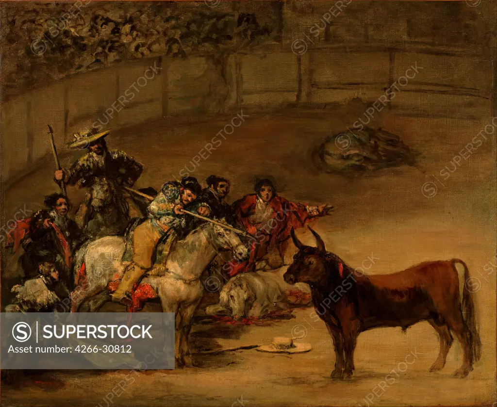 Bullfight, Suerte de Varas by Goya, Francisco, de (1746-1828) / J. Paul Getty Museum, Los Angeles / 1824 / Spain / Oil on canvas / Genre / 49,5x61 / Romanticism