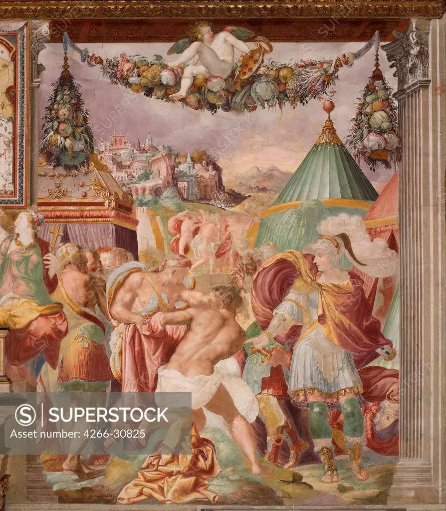 The punishment of the treacherous schoolmaster of Falerii by Rossi, Francesco, de (1510-1563) / Palazzo Vecchio, Florence / c. 1544 / Italy, Roman School / Fresco / Mythology, Allegory and Literature / 470x360 / Mannerism