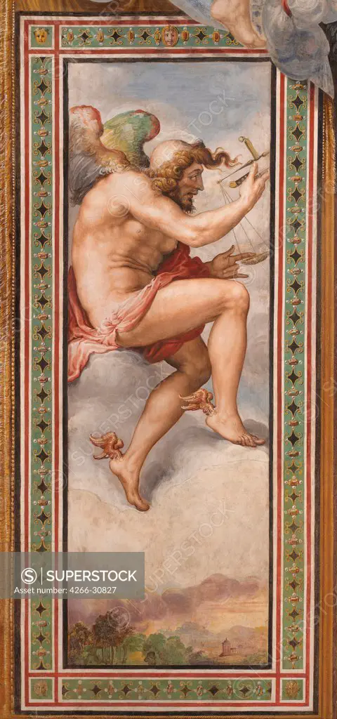 Time of Decision (Kairos) by Rossi, Francesco, de (1510-1563) / Palazzo Vecchio, Florence / c. 1544 / Italy, Roman School / Fresco / Mythology, Allegory and Literature / 275x140 / Mannerism