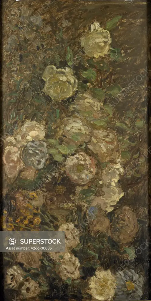 Flowers by Monet, Claude (1840-1926) / Rijksmuseum, Amsterdam / Between 1860 and 1912 / France / Oil on wood / Landscape,Still Life / 91x48 / Impressionism