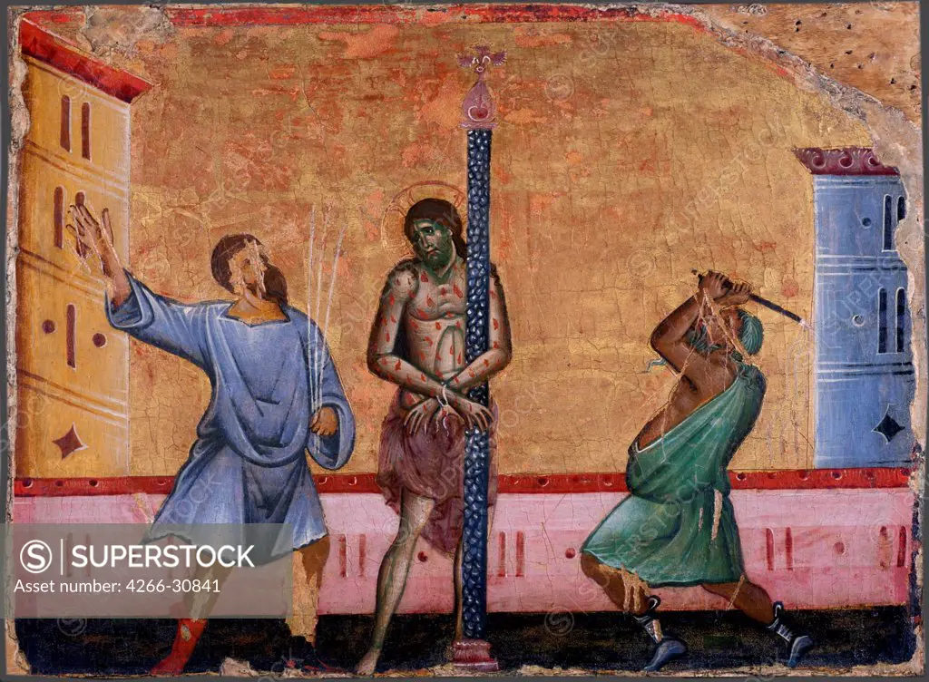 The Flagellation of Christ by Guido da Siena (active between 1260 and 1290) / Lindenau-Museum, Altenburg / c. 1280 / Italy, School of Siena / Tempera on panel / Bible / 34x46 / Gothic