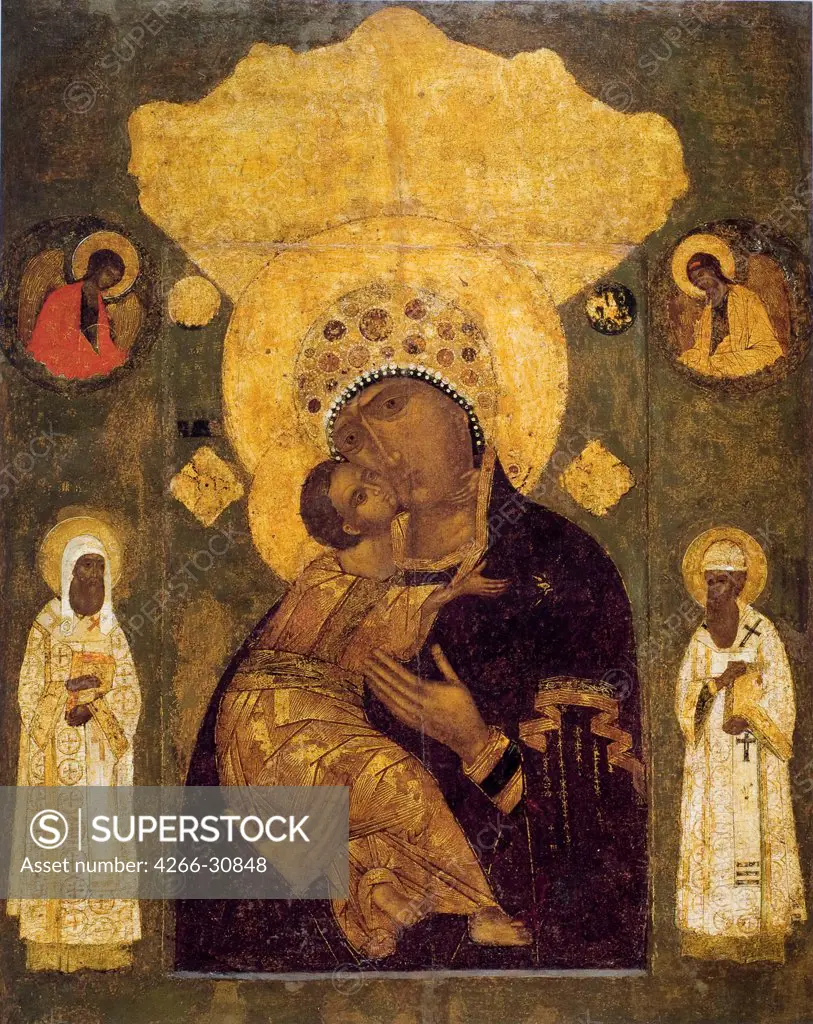 Mother of God of Volokolamsk by Russian icon   / State A. Rublyov Museum of Ancient Russian Art, Moscow / 16th century / Russia, Moscow School / Tempera on panel / Bible / Russian icon painting