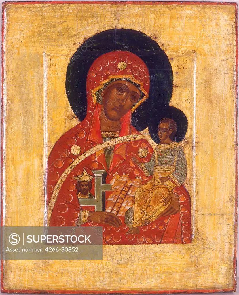 The Virgin 'The Mountain torn out not by Hands' by Russian icon   / State A. Pushkin Museum of Fine Arts, Moscow / 16th century / Russia, Novgorod School / Tempera on panel / Bible / 34,5x28,6 / Russian icon painting