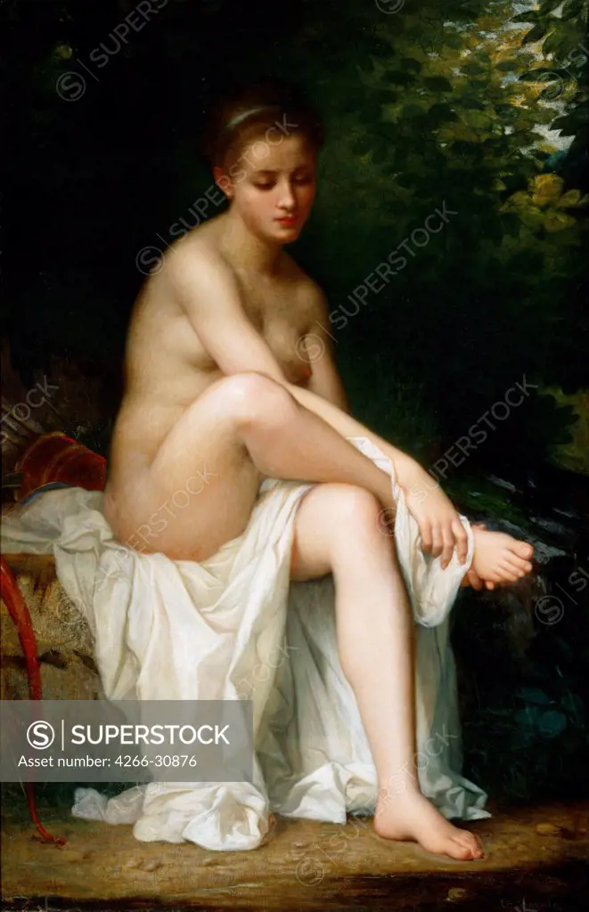 Nymph Ismene by Landelle, Charles (1821-1908) / Art Gallery of New South Wales / 1878 / France / Oil on canvas / Mythology, Allegory and Literature,Nude painting / 177,6x132 / Academic art