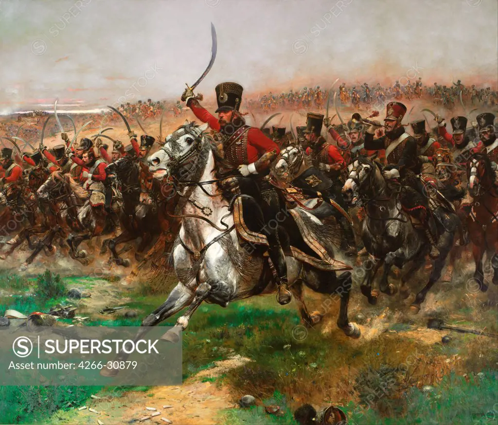 Vive L'Empereur (Charge of the 4th Hussars at the battle of Friedland, 14 June 1807) by Detaille, Edouard (1848-1912) / Art Gallery of New South Wales / 1891 / France / Oil on canvas / Genre,History / 445x512,5 / History painting