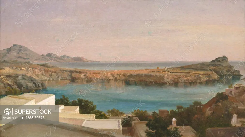 Lindos, Rhodes by Leighton, Frederic, 1st Baron Leighton (1830-1896) / Art Gallery of New South Wales / ca 1860-1870 / Great Britain / Oil on canvas / Landscape / 43,6x62,8 / Neoclassicism