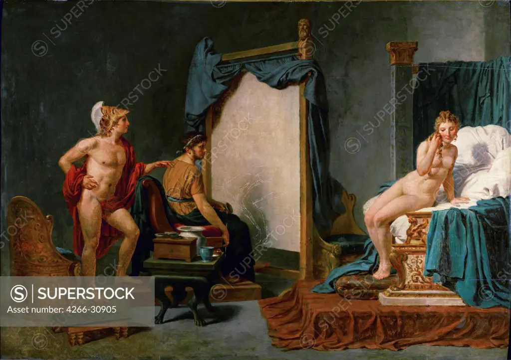 Apelles Painting Campaspe in the Presence of Alexander the Great by David, Jacques Louis (1748-1825) / Musee des Beaux-Arts, Lille / France / Oil on wood / Mythology, Allegory and Literature / Classicism