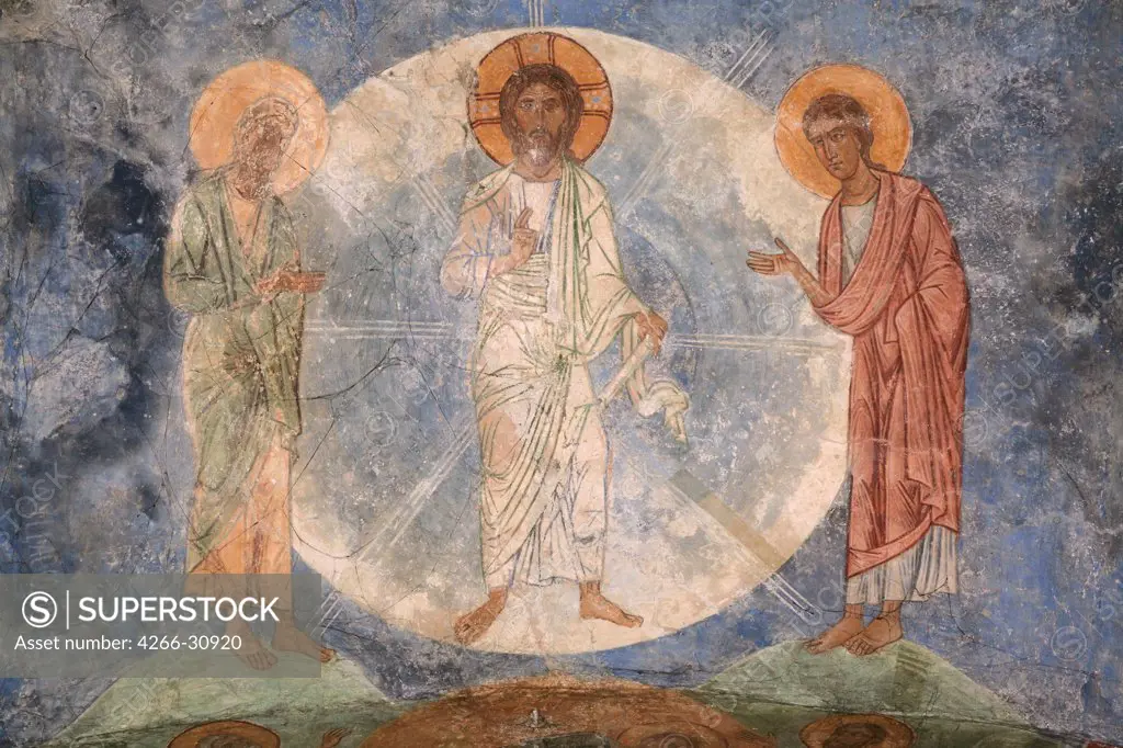 The Transfiguration of Jesus by Ancient Russian frescos   / Mirozhsky Monastery, Pskov / 12th century / Russia, Pskov School / Fresco / Bible / Old Russian Art
