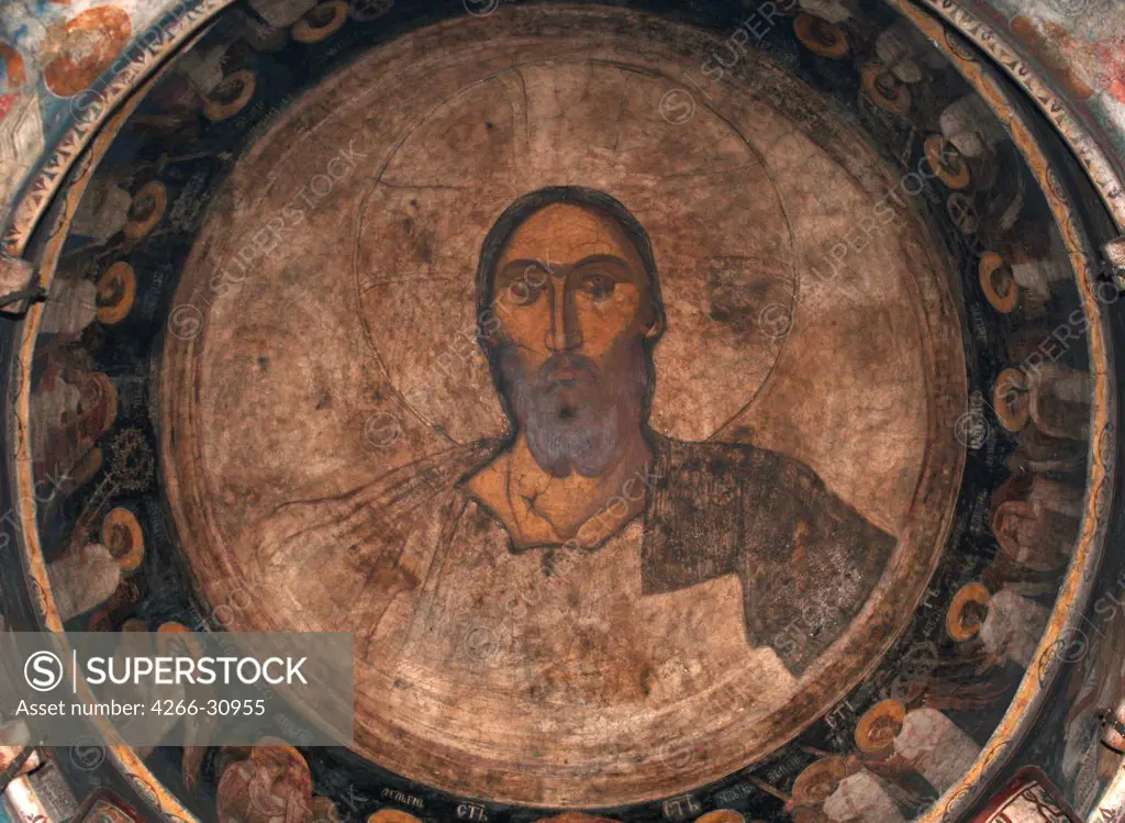 Christ Pantocrator by Anonymous   / Visoki Decani monastery, Kosovo / ca 1350 / Serbia / Fresco / Bible / Byzantine Art