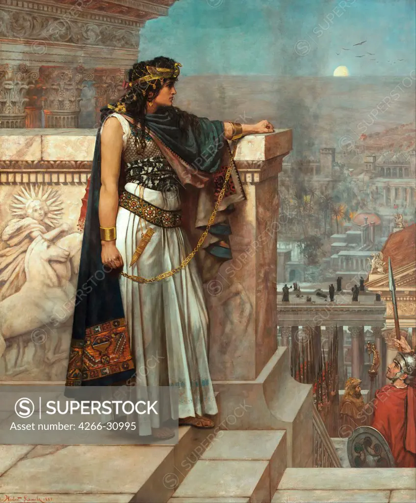 Zenobia's last look on Palmyra by Schmalz, Herbert Gustave (1856-1935) / Art Gallery of South Australia / 1888 / Great Britain / Oil on canvas / Mythology, Allegory and Literature / 183x154 / Pre-Raphaelite paintings