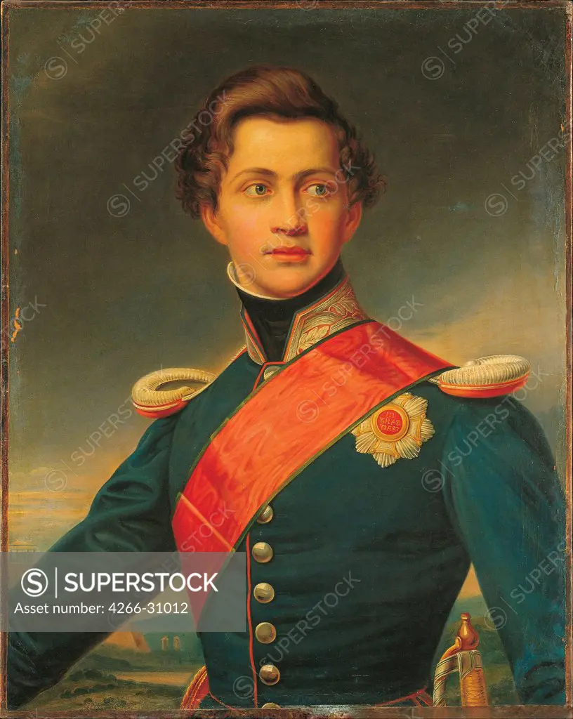 Portrait of Otto, King of Greece by Stieler, Joseph Karl (1781-1858) / Benaki Museum, Athens / 1832 / Germany / Oil on canvas / Portrait / 89x68 / Romanticism