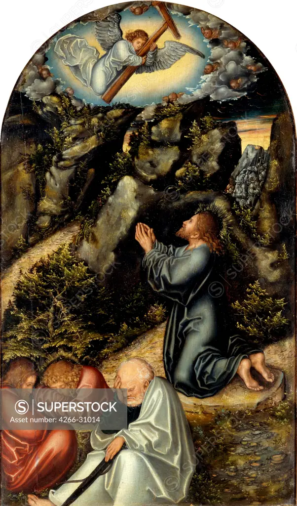 The Agony in the Garden by Cranach, Lucas, the Elder (1472-1553) / Dresden State Art Collections / c. 1520 / Germany / Oil on wood / Bible / 68x40,2 / Renaissance