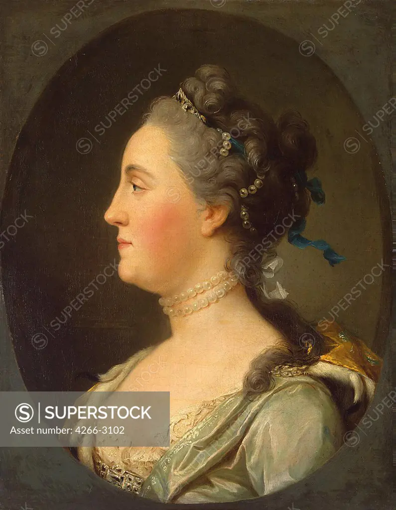 Portrait of Empress Catherine II by Vigilius Erichsen, oil on canvas, before 1762, 1722-1782, Russia, St. Petersburg, State Hermitage, 54x42, 5
