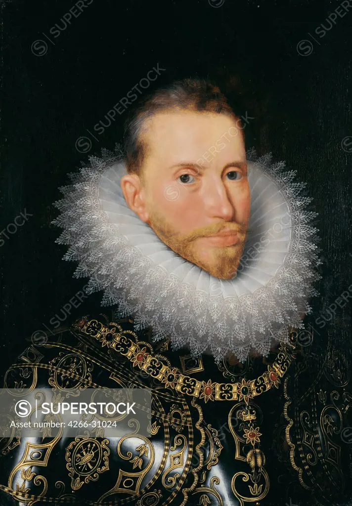 Portrait of Albert VII, Archduke of Austria (1559-1621) by Pourbus, Frans, the Younger (1569-1622) / Groeningemuseum, Bruges / Early 17th cen. / Flanders / Oil on wood / Portrait / 60x42 / Baroque