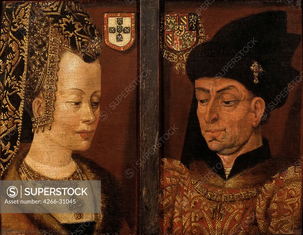 Portraits of Philip the Good and Isabella of Portugal by Netherlandish master   / Museum voor Schone Kunsten, Ghent / 16th century / Flanders / Oil on wood / Portrait / 21,7x28,9 / Early Netherlandish Art
