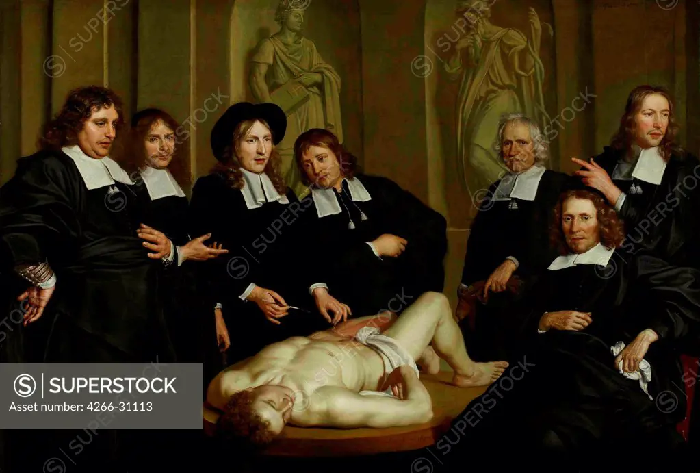 The Anatomy Lesson of Dr. Frederik Ruysch by Backer, Adriaen (ca 1635-1684) / Amsterdam Museum / 1670 / Holland / Oil on canvas / Portrait,Genre / 168x244 / Baroque