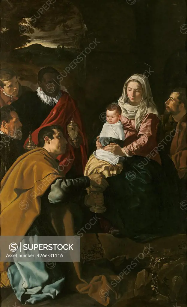 The Adoration of the Magi by Velazquez, Diego (1599-1660) / Museo del Prado, Madrid / 1619 / Flanders / Oil on canvas / Bible / 203x125 / Baroque