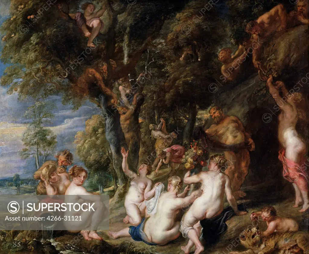 Nymphs and Satyrs by Rubens, Pieter Paul (1577-1640) / Museo del Prado, Madrid / c. 1615 / Flanders / Oil on canvas / Mythology, Allegory and Literature / 139,7x167 / Baroque