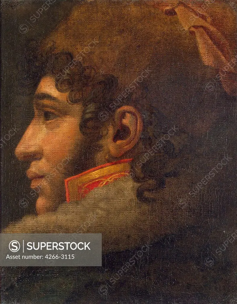 Portrait by Anne Louis Girodet de Roucy Trioson, oil on canvas 19th century, 1767-1824, 41x33 Russia, State Hermitage, St. Petersburg