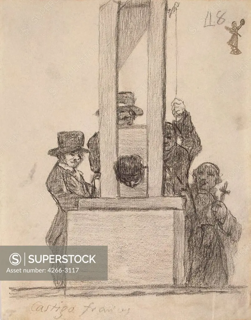Execution by Francisco de Goya, pencil on paper, Between 1824 and 1828, 1746-1828, Russia, St. Petersburg, State Hermitage, 19, 2x15