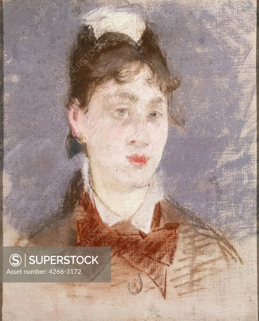 Portrait of woman by Edouard Manet, Pastel on canvas, circa 1880, 1832-1883, Russia, St. Petersburg, State Hermitage, 46, 5x38, 5