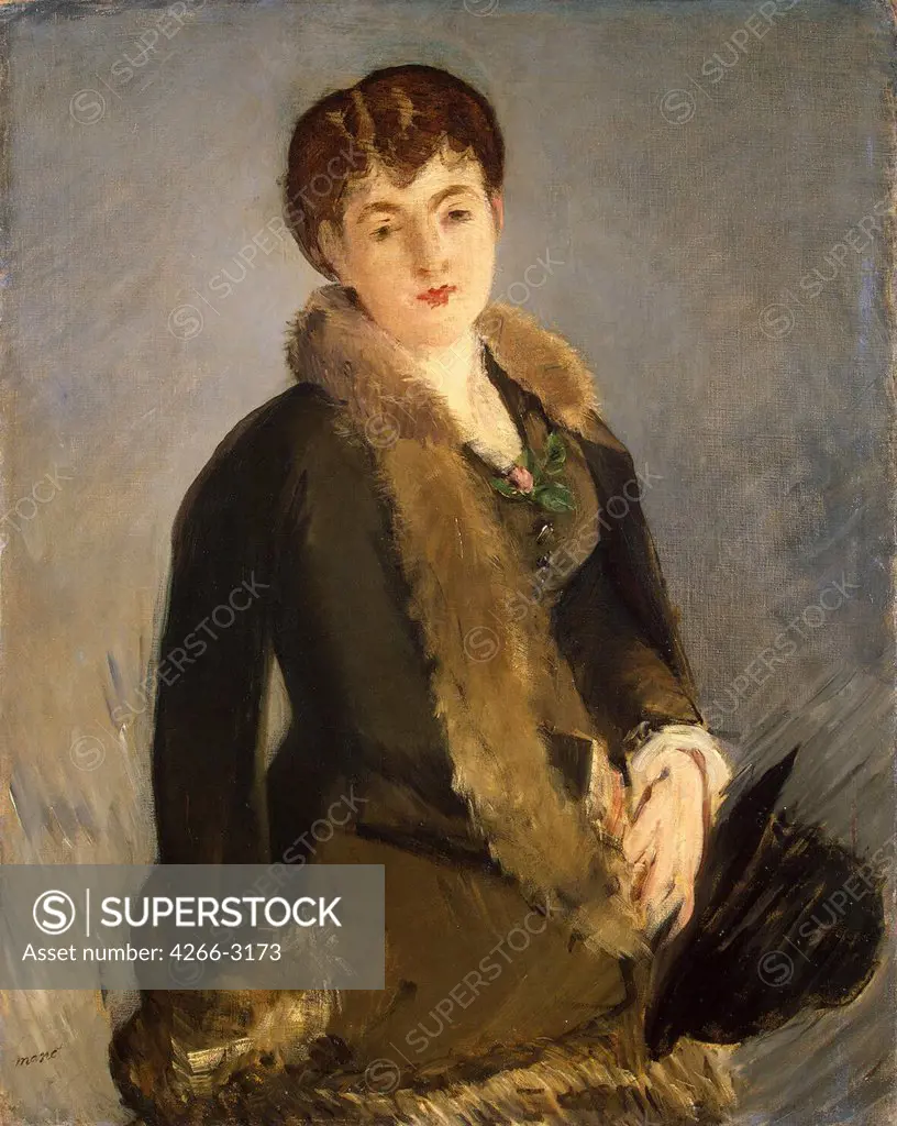 Portrait of woman by Edouard Manet, Oil on canvas, circa 1880, 1832-1883, Russia, St. Petersburg, State Hermitage, 101, 8x81, 5