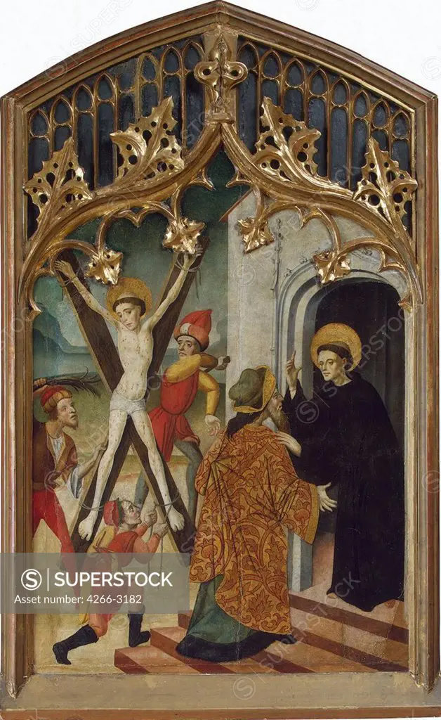 Saint Vincent Ferrer by Bernat Martorell the Elder, Tempera and oil on wood, 1430s, circa 1400-1452, Russia, St. Petersburg, State Hermitage, 103x63