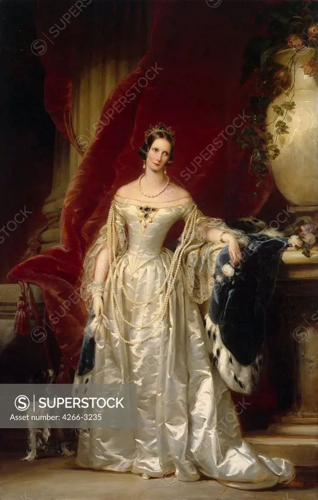 Portrait of Empress Alexandra Fyodorovna by Christina Robertson, oil on canvas, 1840, 1796-1854, Russia, St. Petersburg, State Hermitage, 264x162