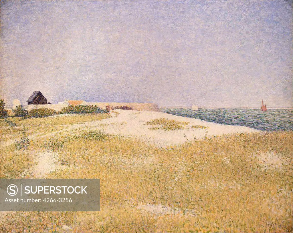 Summer landscape by George Pierre Seurat, oil on canvas, 1885, 1859-1891, Russia, St. Petersburg, State Hermitage, 65x81, 5