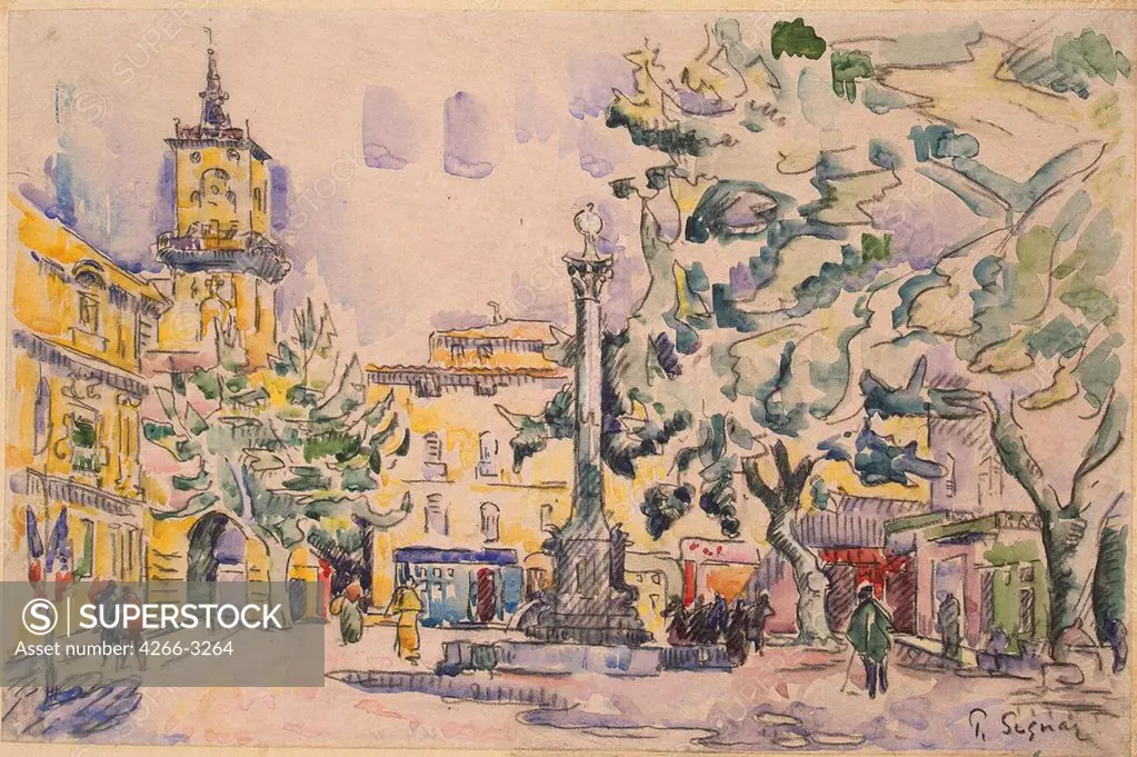 Signac, Paul (1863-1935) State Hermitage, St. Petersburg Early 20th cen. 27,2x41,9 Watercolour, Gouache, white colour, ink on paper Postimpressionism France 