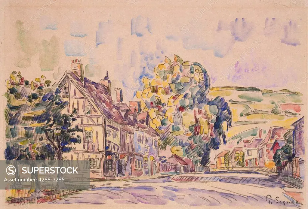 Signac, Paul (1863-1935) State Hermitage, St. Petersburg c. 1925 28,8x42,8 Watercolour, Gouache, white colour, ink on paper Postimpressionism France 
