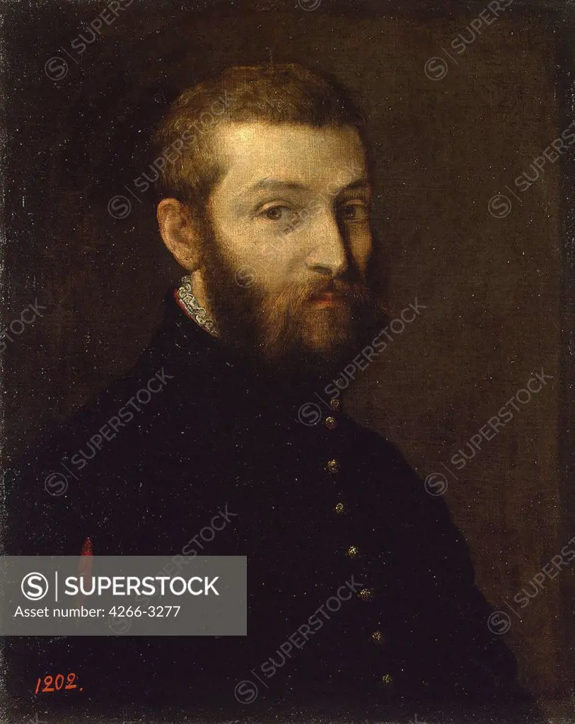 Self- portrait by Paolo Veronese, oil on canvas, between 1558 and 1563, 1528-1588, Russia, St. Petersburg, State Hermitage, 63x50, 5