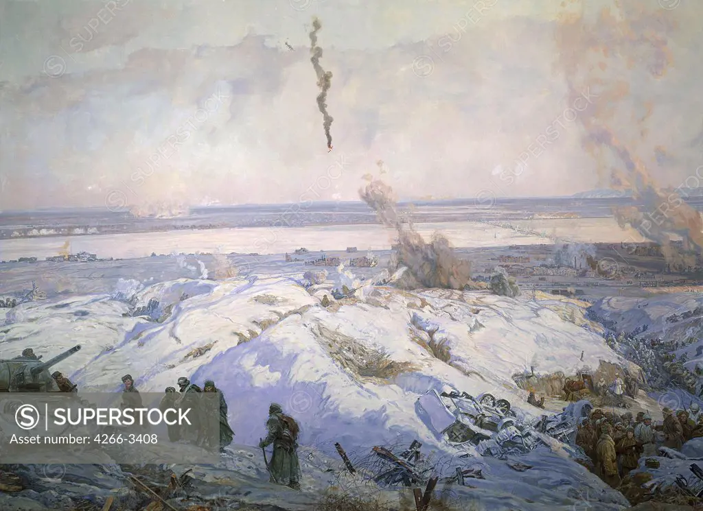 But, Nikolai Yakovlevich (*1928) Panoramic Museum "Battle of Stalingrad", Volgograd 1981 Oil on canvas Soviet Art Russia History 