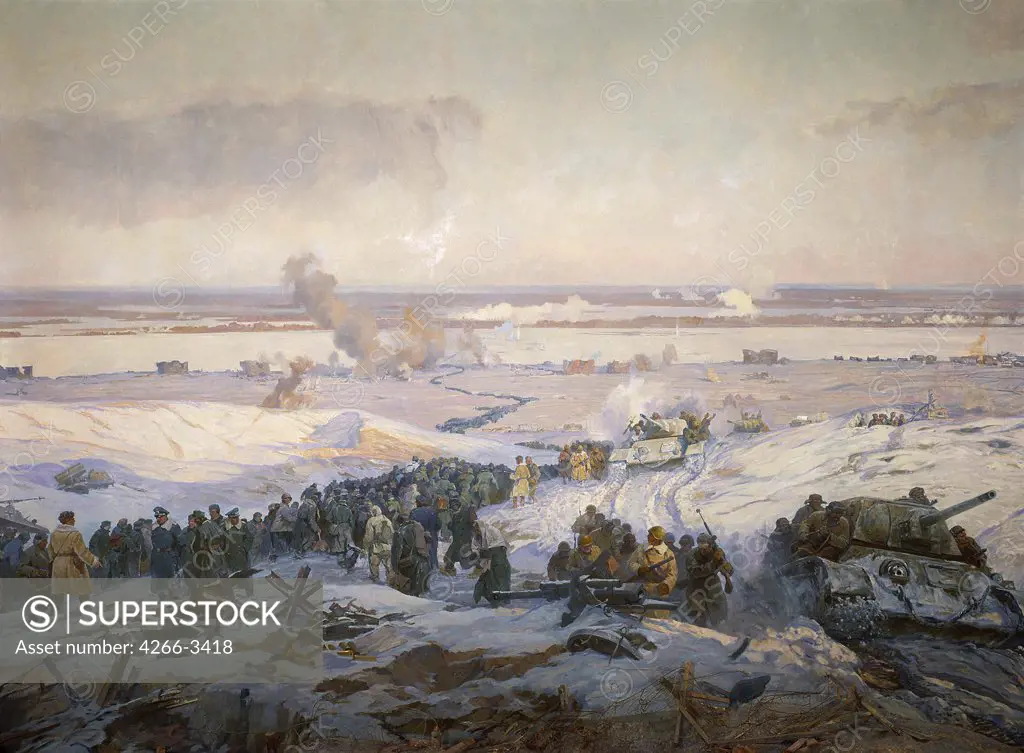 But, Nikolai Yakovlevich (*1928) Panoramic Museum "Battle of Stalingrad", Volgograd 1981 Oil on canvas Soviet Art Russia History 