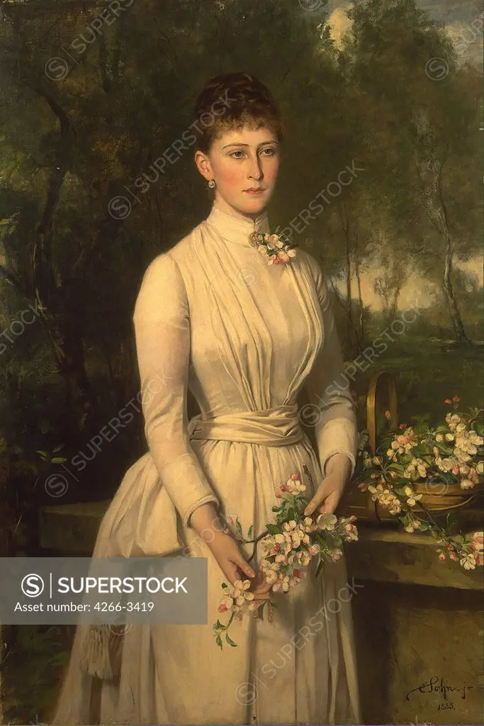 Portrait of Saint Elizabeth Feodorovna by Carl Rudolph Sohn, oil on canvas, 1885, 1845-1908, Russia, St. Petersburg, State Hermitage, 134x90