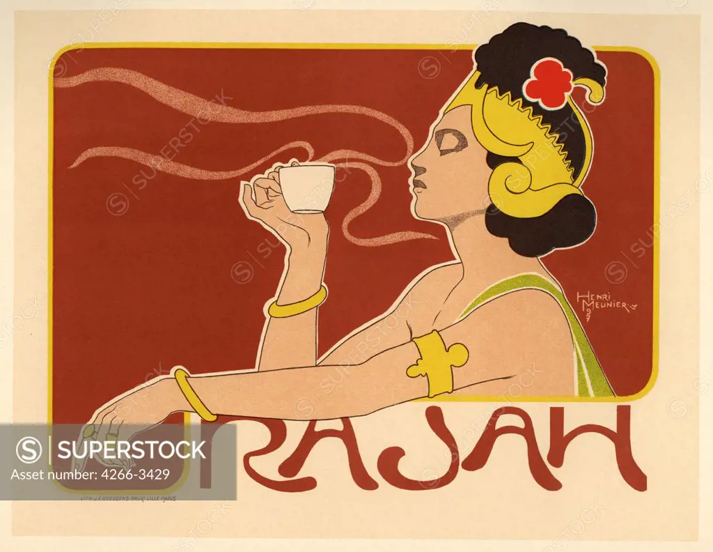 Coffee advertising poster by Henri Meunier, colour lithograph, 1897, 1873-1922, Private Collection