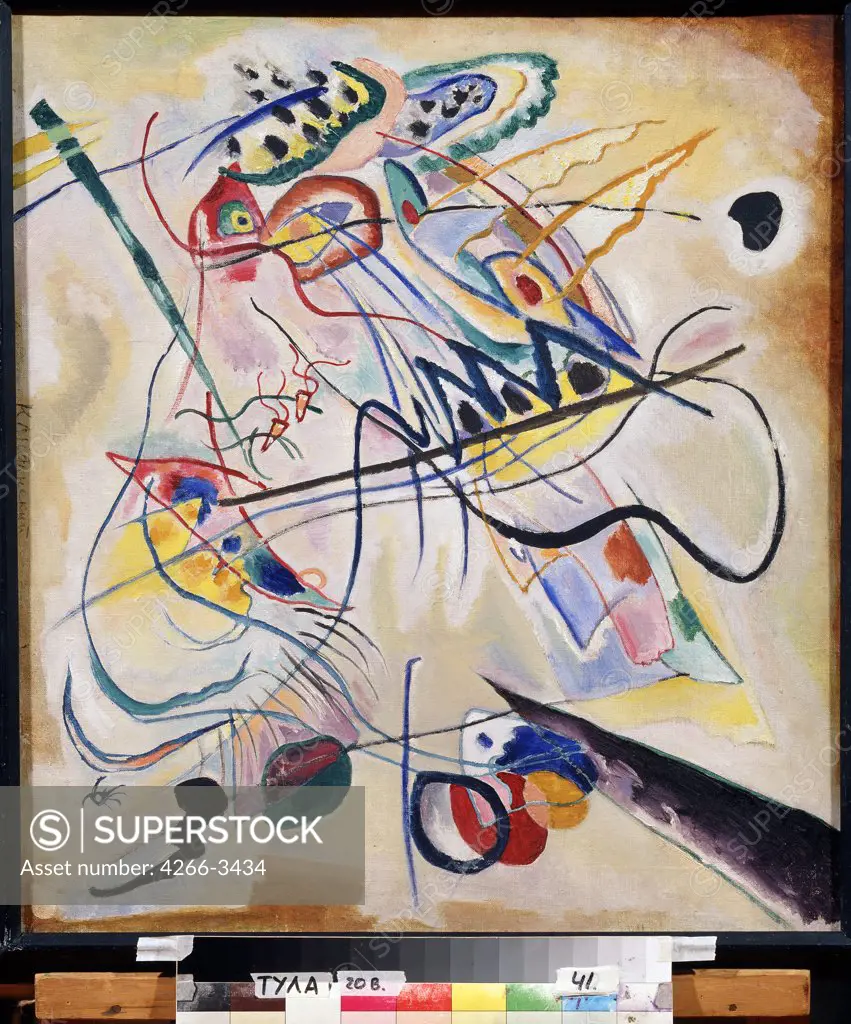 Abstract art by Wassily Vasilyevich Kandinsky, oil on canvas, 1919, 1866-1944, Russia, Tula, State Art Museum, 60x67