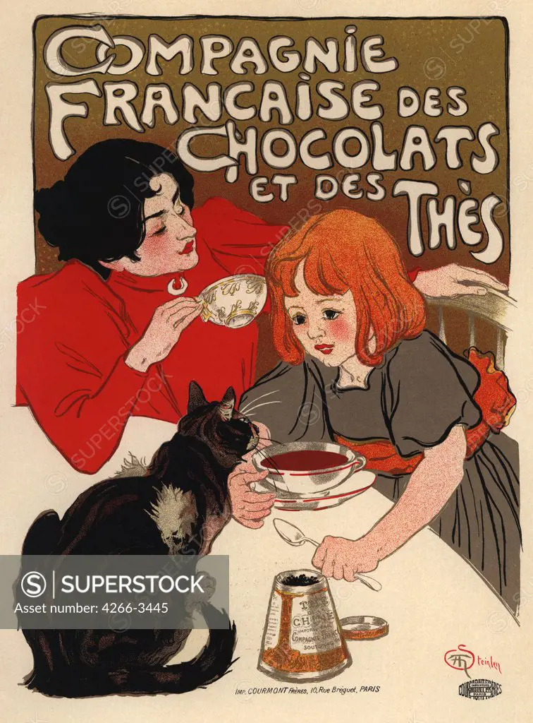 Swiss chocolate advertisement poster by Theophile Alexandre Steinlen, colour lithograph, 1895, 1859-1923, Private Collection